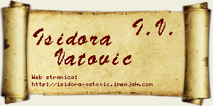 Isidora Vatović vizit kartica